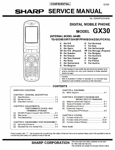 Sharp GX30 Service Manual Confidential Digital Mobile Phone - (10.744Kb) 4 Part File - pag. 166